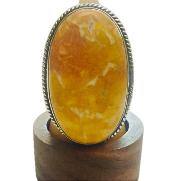 Vintage Late 1990’s Maligno Jasper Sterling Silver Statement Ring, Boho,  10.5 - Picture 1 of 4